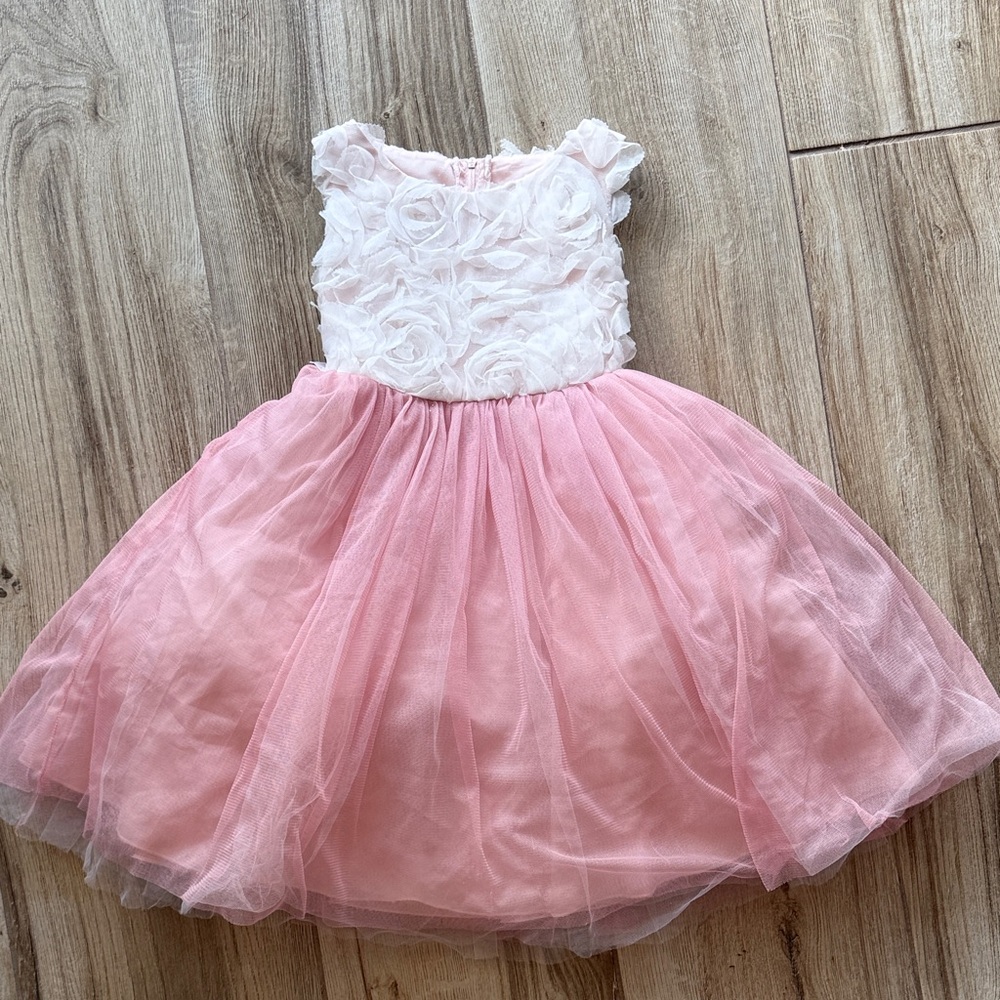 Pink and White Floral Dress